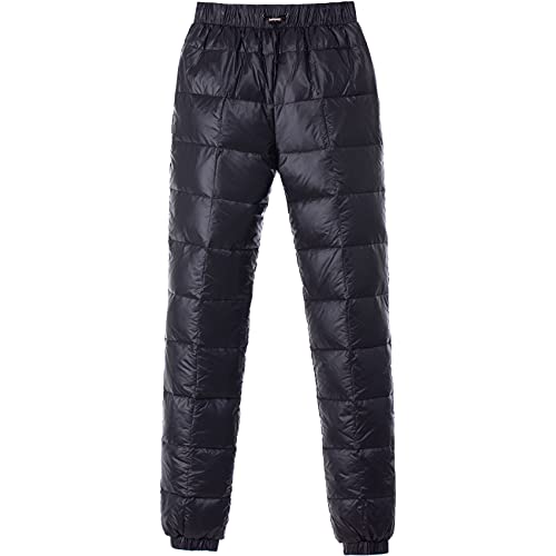 Tapasimme Pantalones de Plumón de Invierno Pantalones de Esquí al Aire Libre a Prueba de Viento y Cálidos Pantalones de Nieve Compresibles (M, Negro)