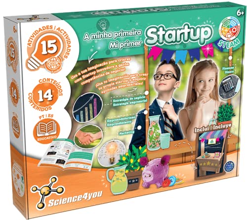 Science4you - Mi Primer Startup para Niños 6+ Años - Kit con 15 Experimentos y Atividades: Crea su Primer Negocio Emprendedor - Juegos Educativos para Niños +6 Años, Regalo Original para Niños y Niñas